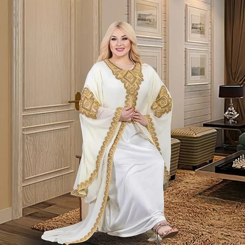 Kaftan Dubai Abaya – Elegantes Chiffon Maxikleid für Musliminnen, Islamische Kleidung, African Dress für Damen, Boubou Robe Djellaba Femme
