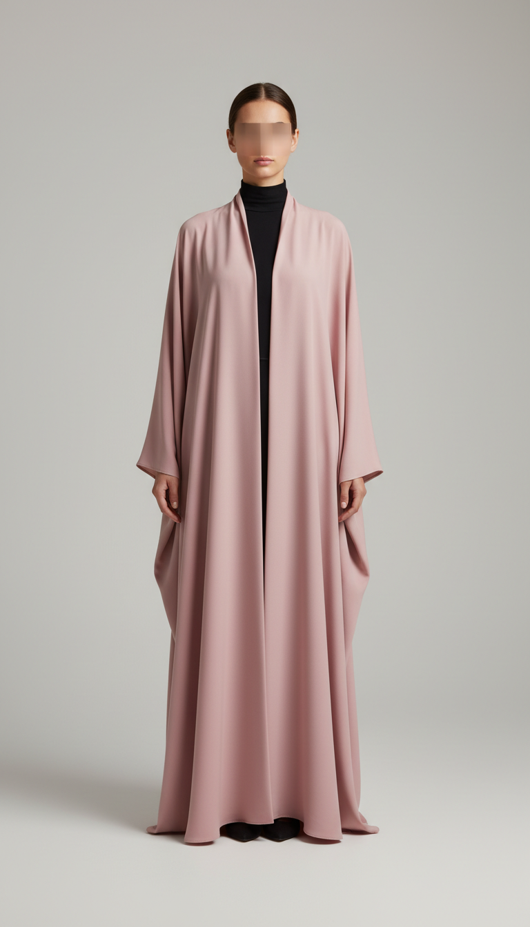 Satin-Abaya in Rosé-Ton