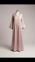 Schwarze Seiden-Abaya mit Kimonoärmeln