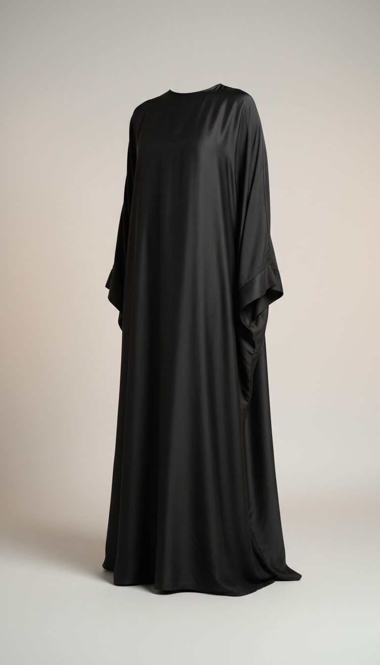 Crepé-Abaya mit goldenen Details